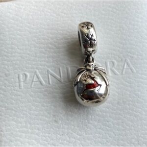 Pandora Silver and Red Reindeer dangle Charm ALE S925
